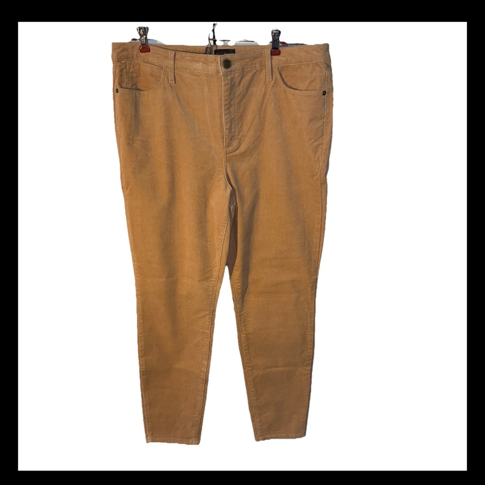 NWT Talbots Tan Corduroy High Waist Jegging Ankle Length Slimming Pants Size 14